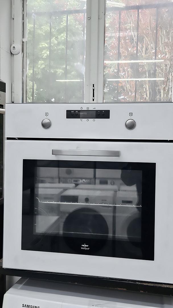 Horkovzdušná trouba WHIRLPOOL, gril, design: bílé sklo – Samostatné vestavné trouby | Elektro Bazar Liberec